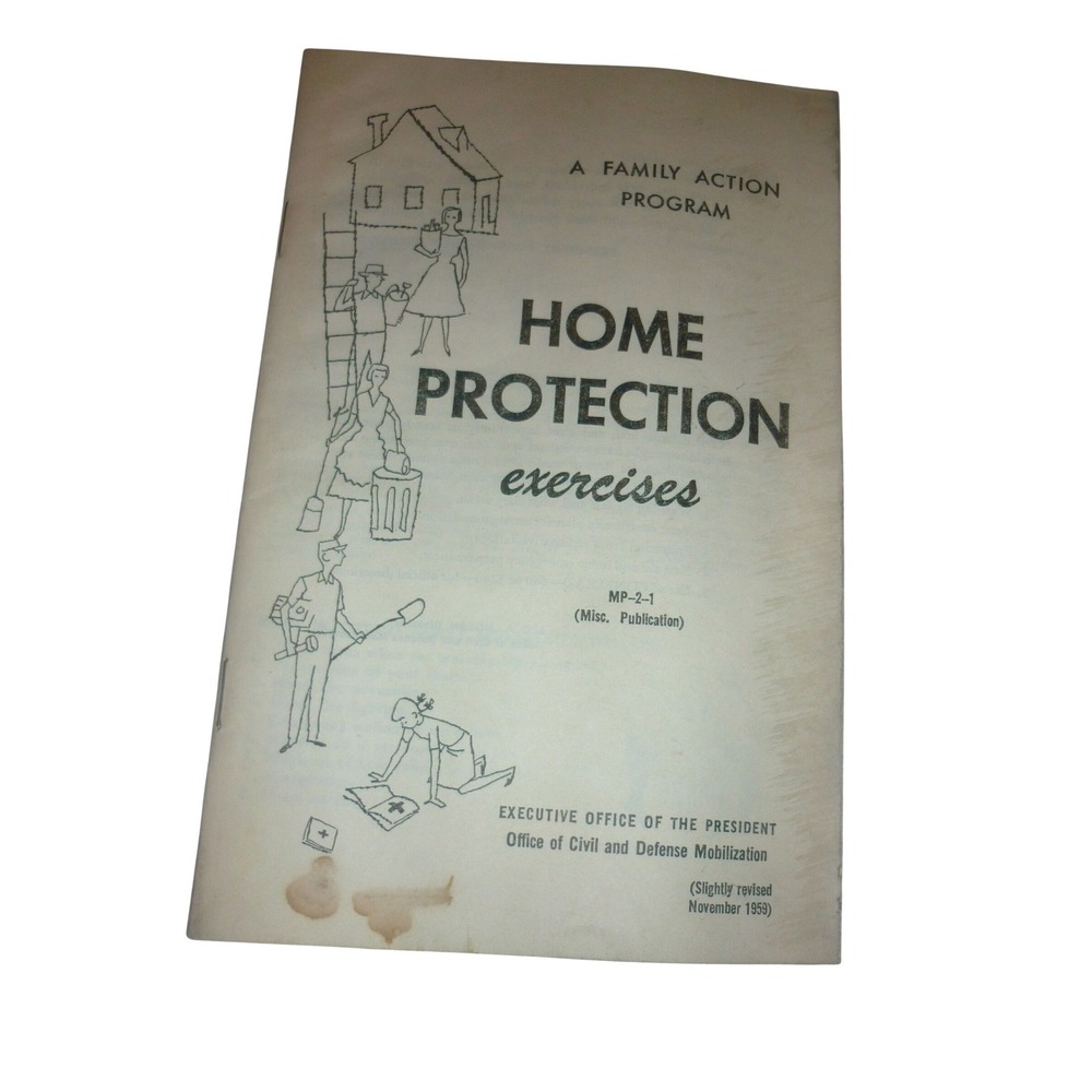 1959 Booklet Home Protection Exercises Civil Defense Fallout Shelter Retro
